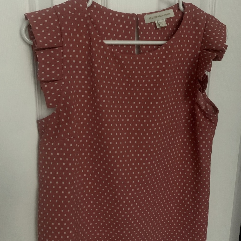 Monteau flutter sleeve polka dot Blouse